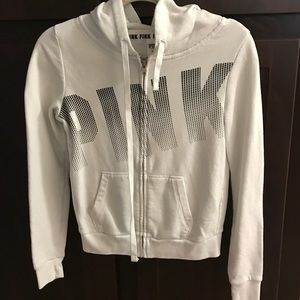 PINK White Zip-Up Jacket